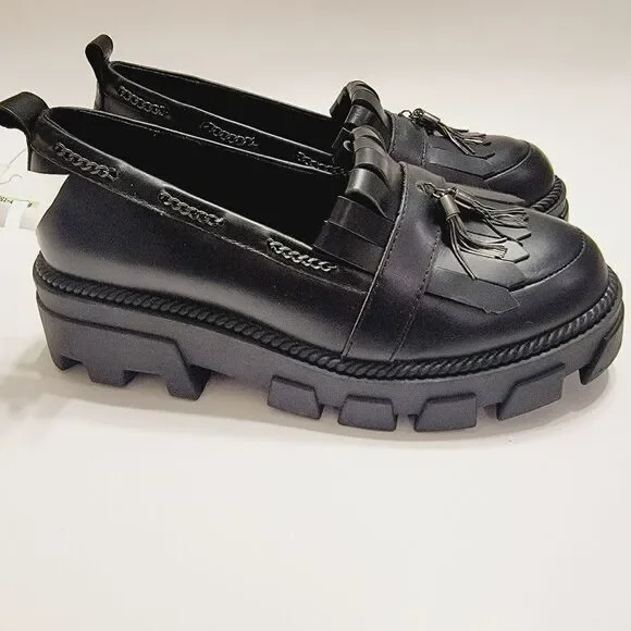 Anthropologie Kelsi Dagger Brooklyn Burke Flats Lug Loafer Size 7.5 NWT